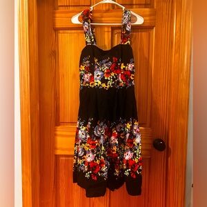 Floral Black Casual Dress